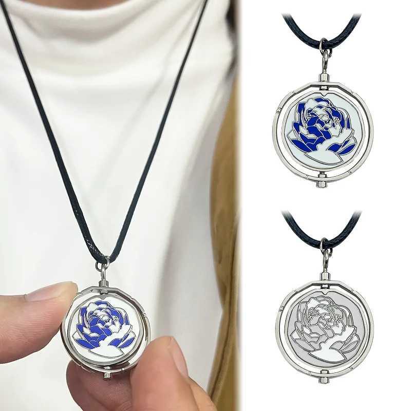 Jinx Blue Rose Rotating Necklace Anime Game Arcane Season 2 Backpack Pendant Metal Fashion Jewelry Fan Series W250221