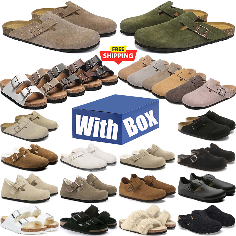 Free Shipping Designer With Box birkentocks clog sandals clogs heels slippers slides shoes for mens famous womens Boston flats Arizona fur mules furry Flip Flops