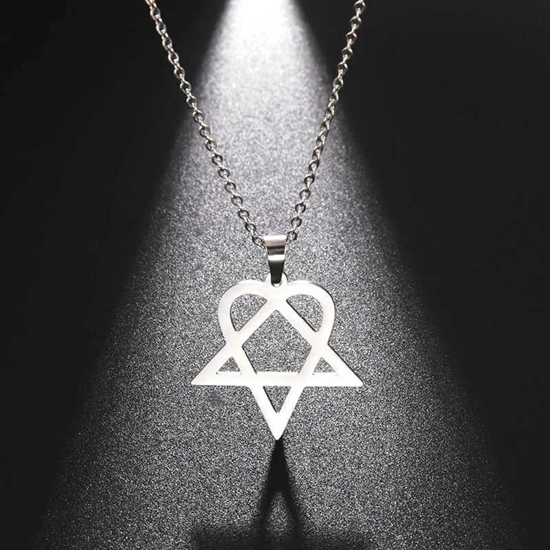 Classic Simple Personty Heartagram Star Heart Stainl Steel Pendant Necklace Mens Womens Fashion Star Of David Necklace W250221