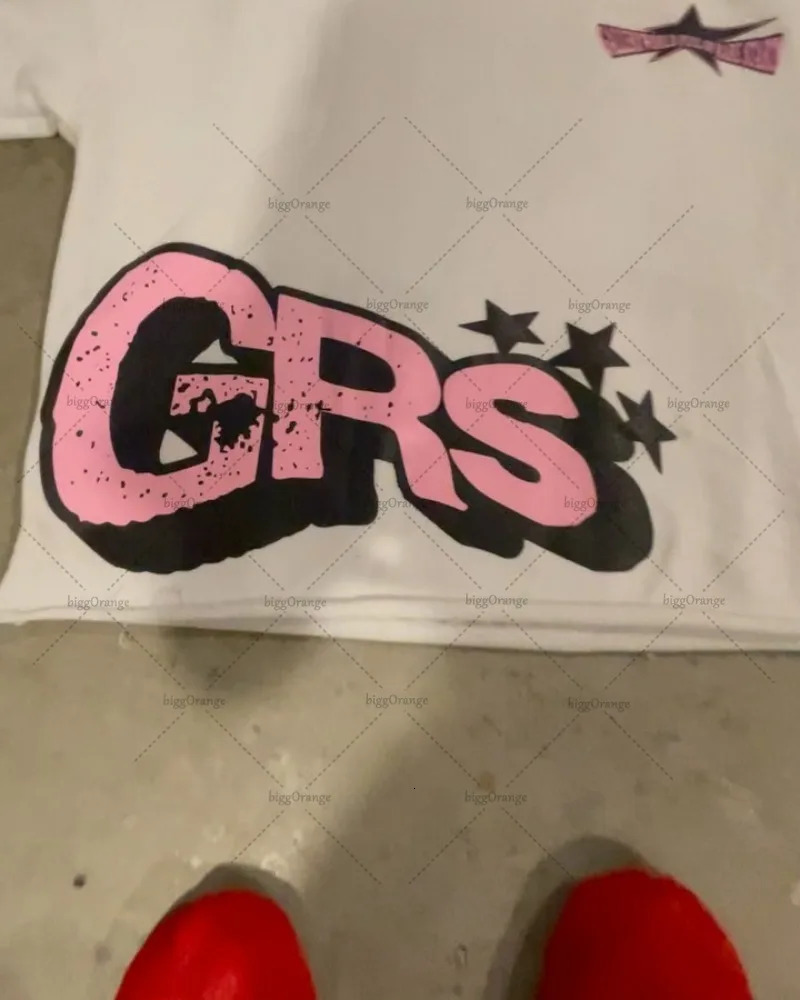 Hiphop Trendy Streetwear Tops Men Y2K Harajuku Pink Letter Print Oversized Tshirt Retro Loose Casual Cotton Shortsleeved 250226