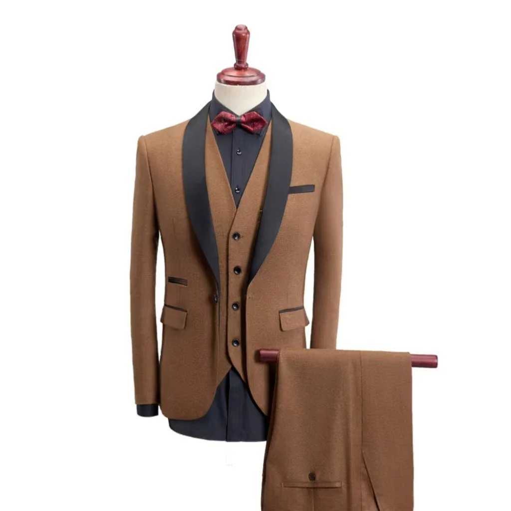 Slim Fit Mens Suit Costumes 3 Pieces Blazer Vest Pants Wedding Tuxedo Formal Male Suit for Wedding Business Groomsmen PromXJ250222