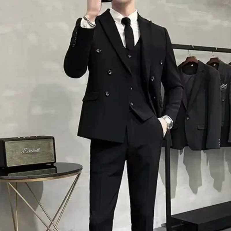 Wedding 2 Piece Outfit Set Male Slim Fit Full Mens Suits and Blazers Dress Formal Groom Clothes Elegant Spring Autumn LuxuryXJ250222