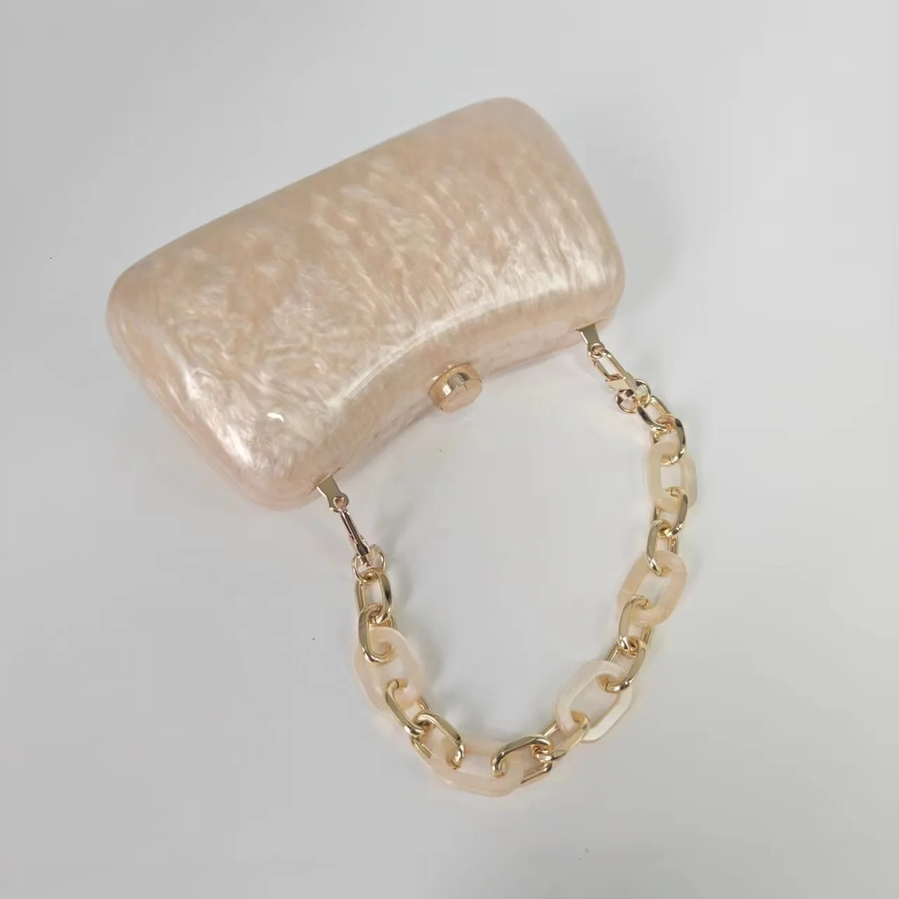 mini Beige Marble Pearl Acrylic Box Purse Evening Purses Lady Stones Female Girl Pro Chain Handbags Chain Tote Gift Bags 250221