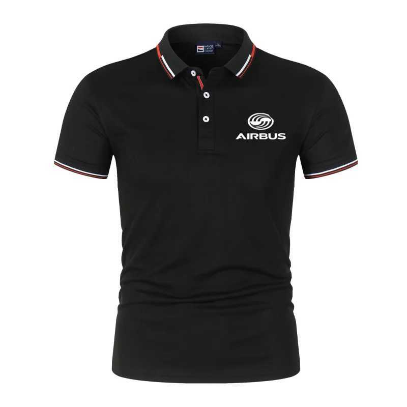 Men's Polos Polo shirt Airbus aviation flight collar T-shirt Airbus fan A320 mens polo T-shirt spring and summer mesh cotton short sleeved mens t