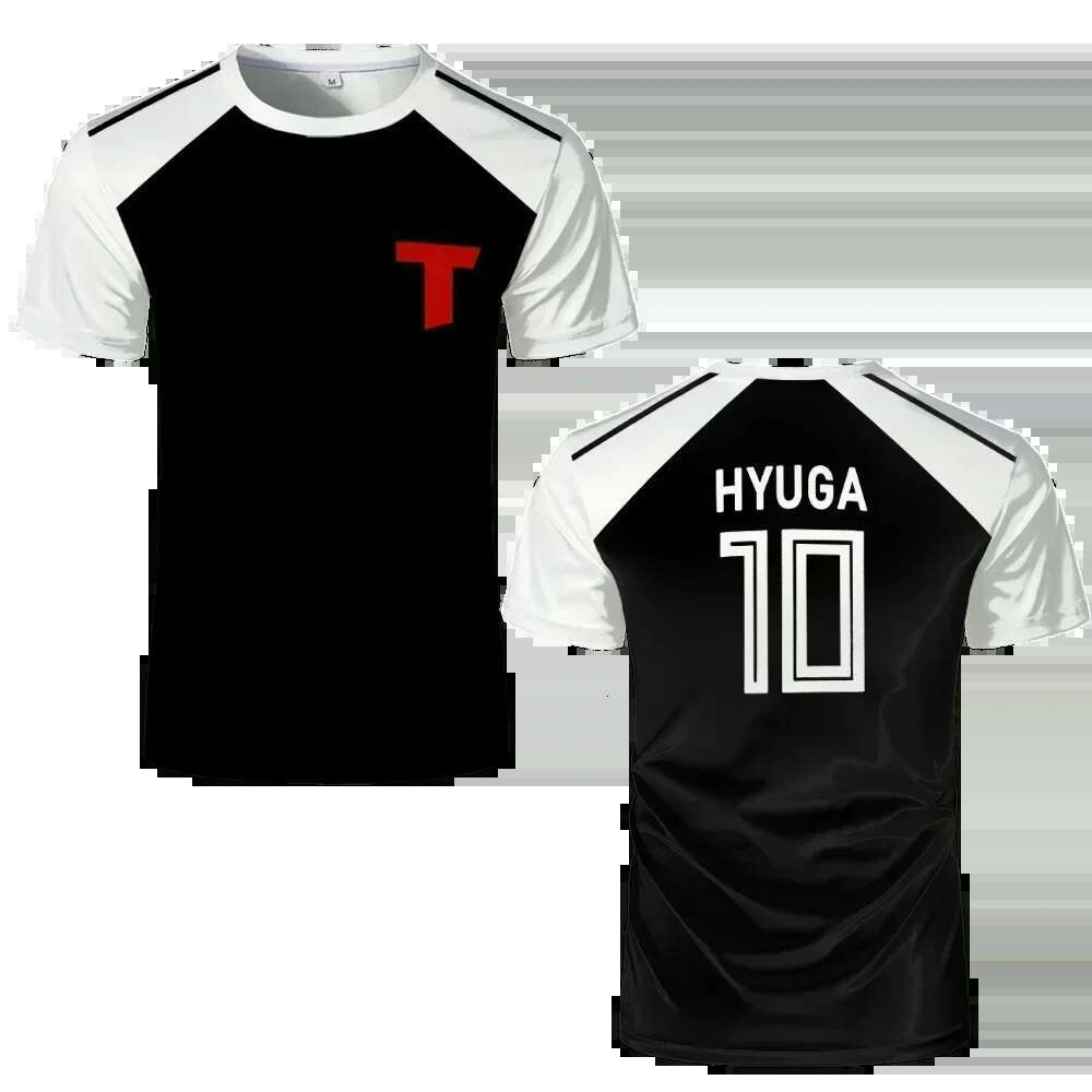 Men's 3D Printed Short Sleeve Soccer T-shirt, services.com Tsubasa Anime, Hyuga Animation Cosplay Jersey, Economy, Designer Clothing