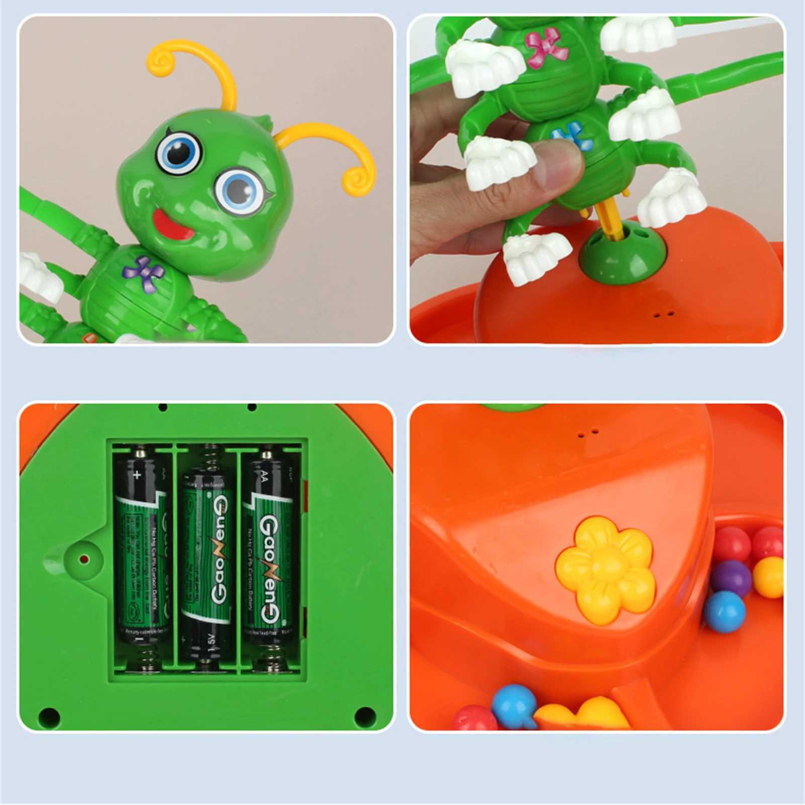 Electric Swing Dancing Fun Caterpillar Toy Novel Par Board With Sound Effect Compete To Place Colorful Bead Game Free shipping
