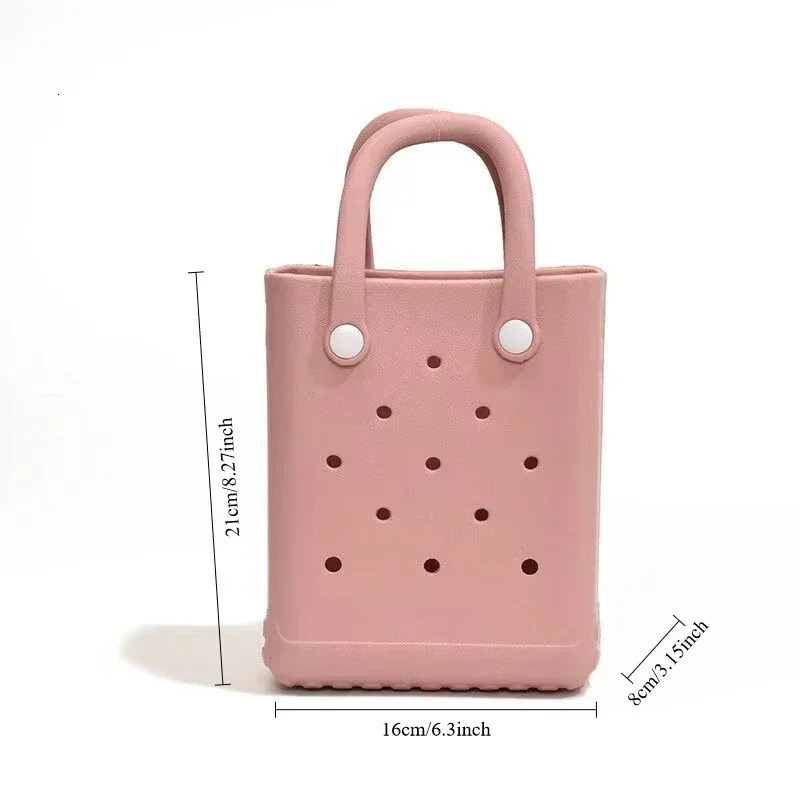 Beach Bag Waterproof and Washable Handbag EVA Beach Basket Travel Camping Small Handbag Shoulder Bags for Woman Ladies 250221