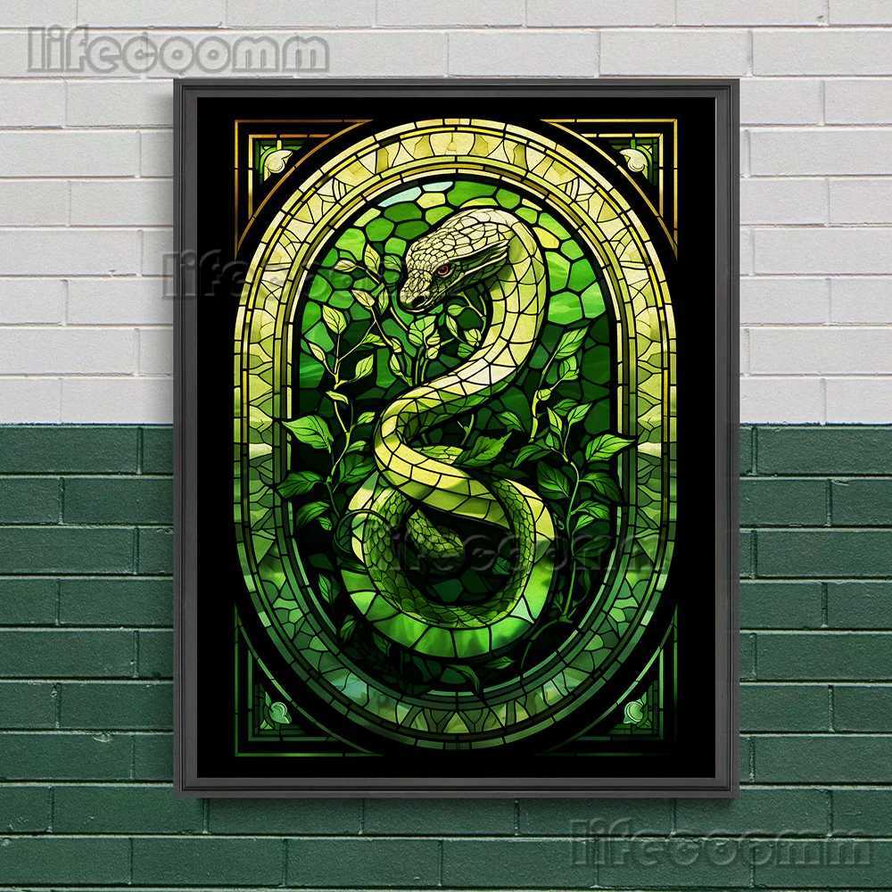 Magic School Four Colleges Abstract Wall Art Canvas Painting RavenclawHufflepuffSlytherin Wizard School Art Poster Print Decor Y250218