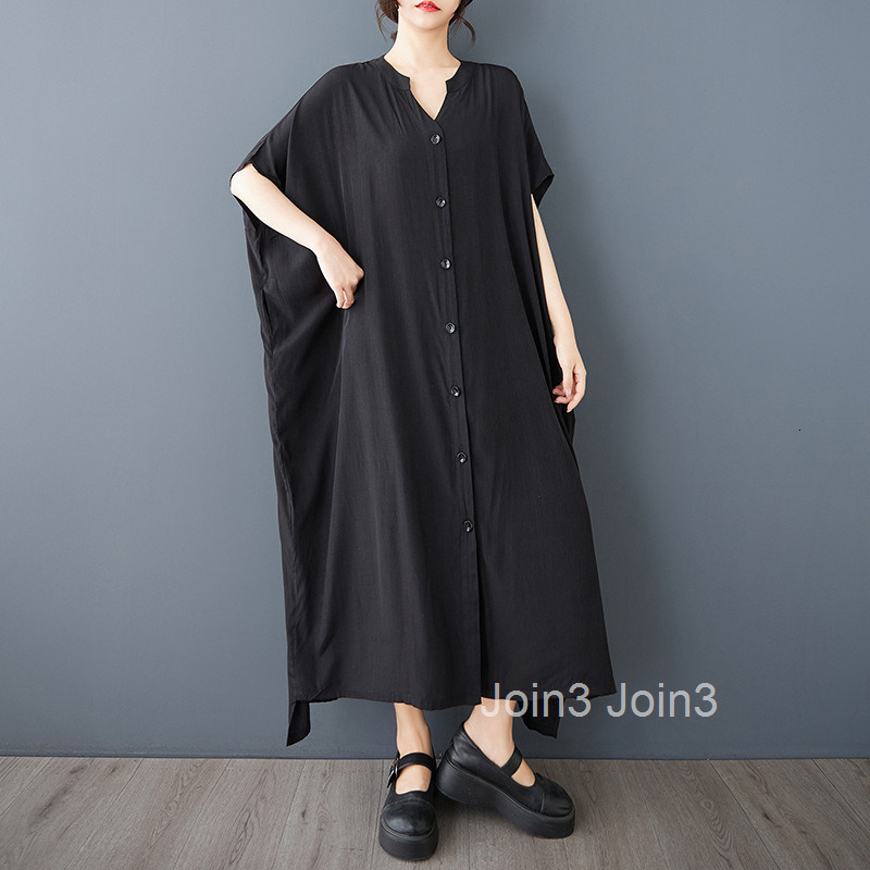 Spring/Summer New Short sleeved Shirt Dress Fashionable Loose Large Size Look Slim Knee length Long Dress