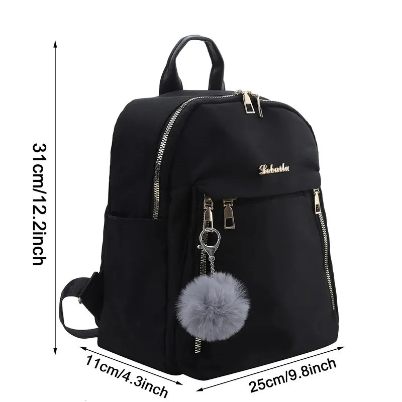 Backpacks Simple Large Capacity Black Travel Bag For Women Solid Harajuku Student Schoolbag Backpack Unisex Bags High Street 250214