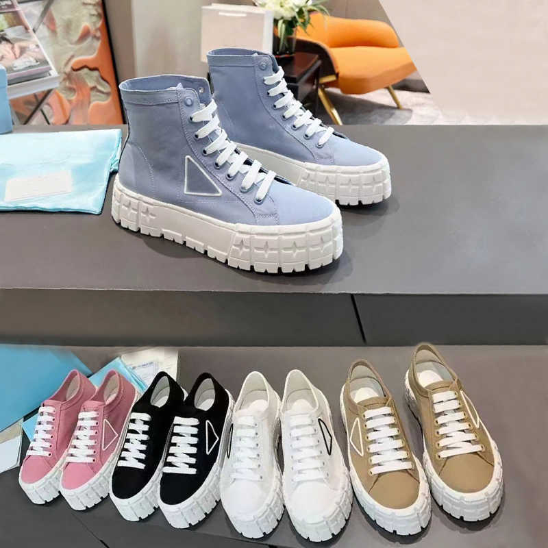 Casual shoes womens designer shoe platform Sports Trainers woman lace-up sneaker leather cloth Flat bottom lady gym sneakers High cut size 35-40-41 With