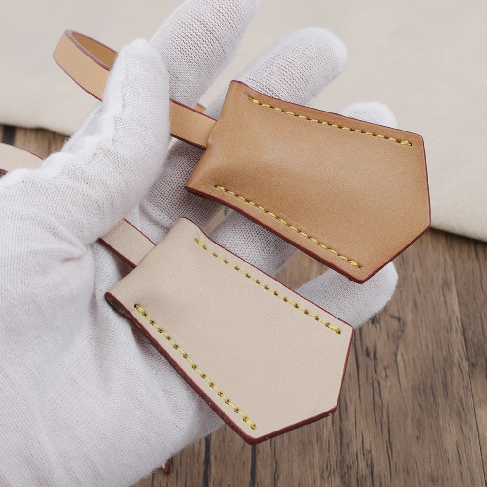 Luggage Tag Handbag Hang Tag Accessories Vachetta Leather Travel Luggage Tag Key Bell Purse Bag Charm 250221