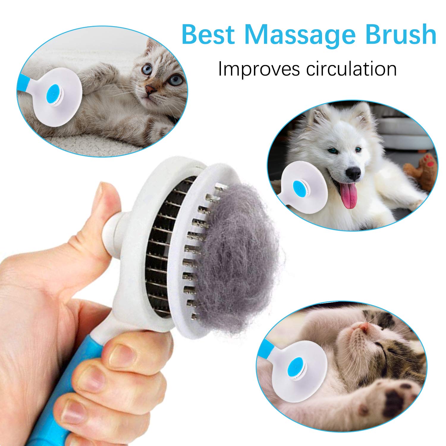 2026 New Self-Cleaning Rake Brush Pet Skin Friendly Cat Suitable For Dog Cat Grooming Brush Tool To Remove Loose Bottom Mat Free Shipping