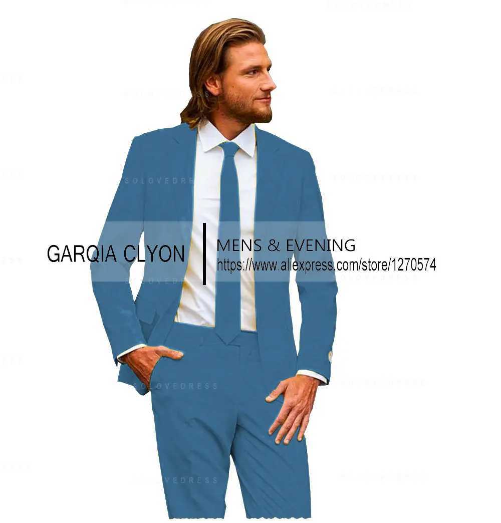Customized Fashion Groom Terno Masculino 2-piece Yellow One Button Notched Collar Smoking Mens Set (Jacket+Pants)XJ250222