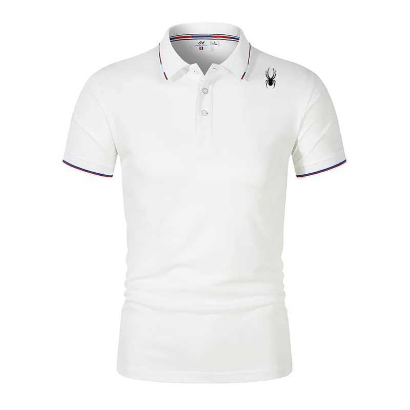 Men's Polos Mens Short-sleeved Polo Shirt Solid Color Polo Neck T-shirt Slim-fit top Korean Spring Summer Fashion Printed Polo Shirt. z250222