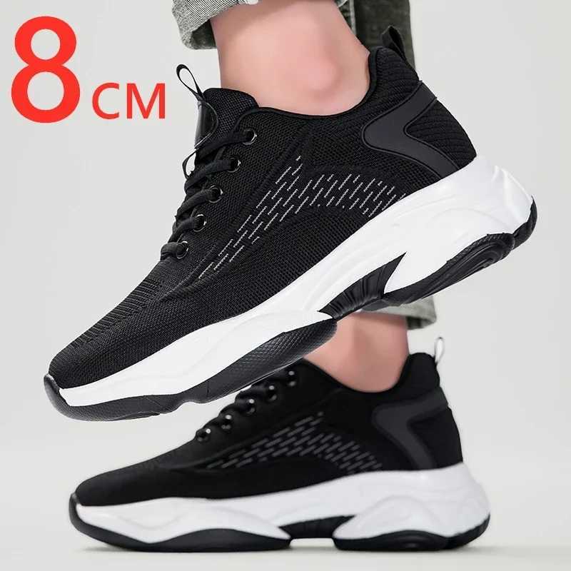 Summer Lift Sneakers Men Elevator Height Increasing for Man Insoles 8CM Hidden H Sports NEW top Inner Heightening Shoes Z250221