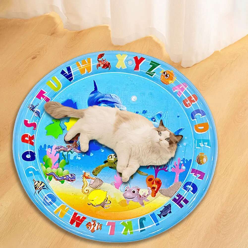 Play Thickened Iatable Mat For Cat And Dog Pet Playmat With Fish Sea Ocean Theme Sensory Toy Water