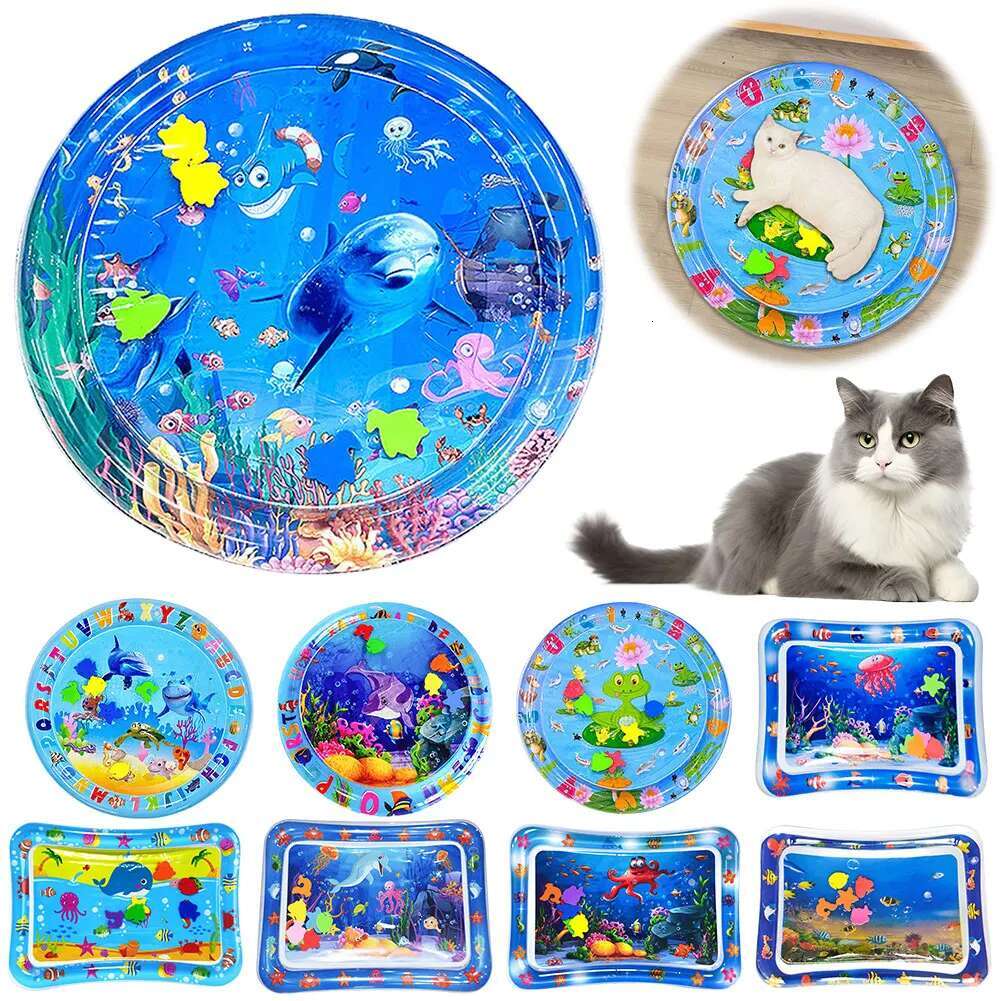 Play Thickened Iatable Mat For Cat And Dog Pet Playmat With Fish Sea Ocean Theme Sensory Toy Water