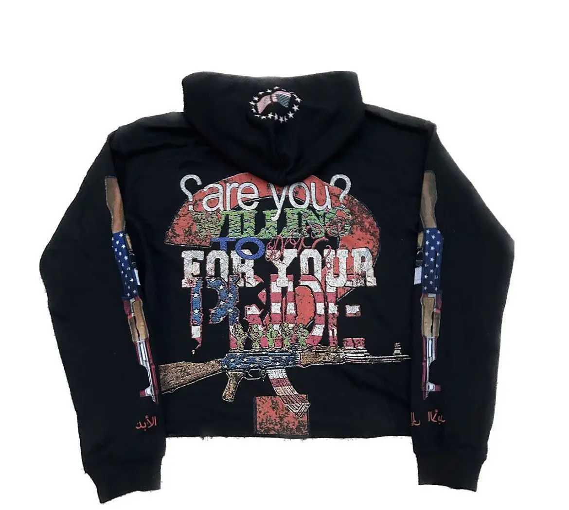 Y2k American Retro Letter Zip Up Hoodie Men Hoodie Street Hip Hop Casual Sweatshirts Punk Jacket Women Men Clothing W250222