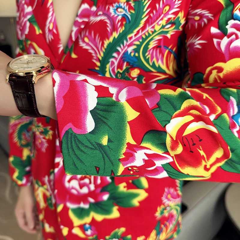 Nostalgia Style Suit 2-Piece Mens Fashion Casual Suit Jacket Trousers Red Black Available Blazer +Pants M-5XLXJ250222