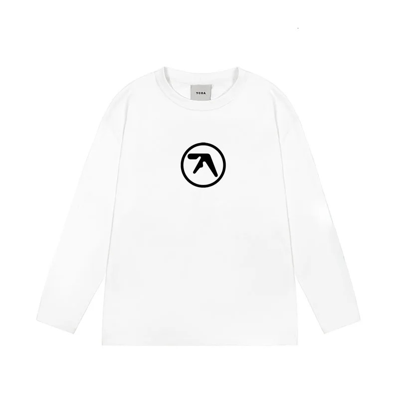 Men TShirt Aphex Twin Long Sleeve Print Cotton Graphic Oversized Korean Fashion Short Tops Tees Y2k Streetwear Clothing 250211