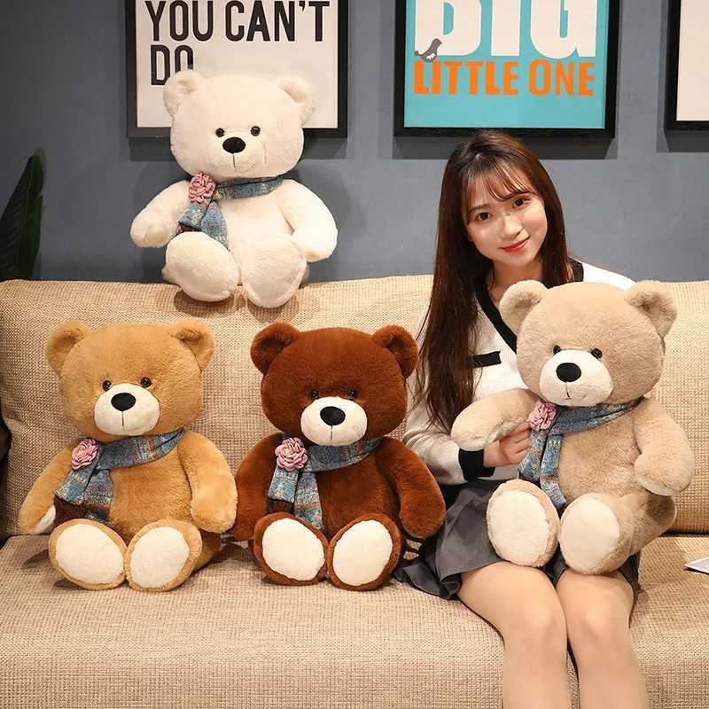 35/50/60CM Cute Classic Teddy Bear Plush Toys Kawaii Bow Tie Bear Plushie Pillow Stuffed Soft Dolls for Kids Girls Lover GiftsT250222