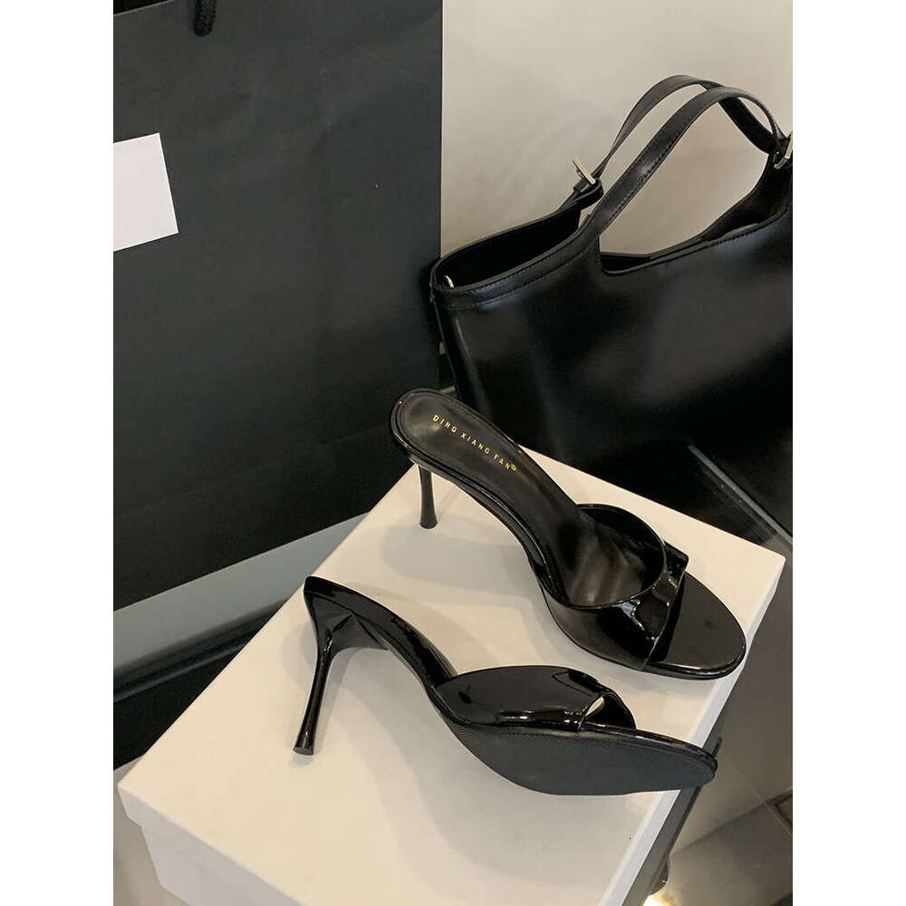 High Heel Slippers Women Wearing High End Fashion For Spring And Summer New Sweet Bow Fairy Style Pointed Toe High Heels