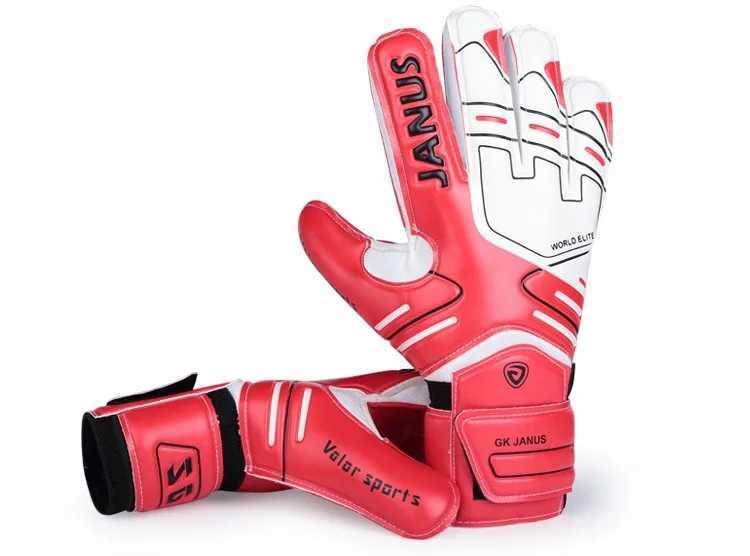 Janus NEW Goalkeeper Goalie Keeper GK Gloves Finger Protect Saving Size 7 8 9 10 RED Free ShipXJ250221