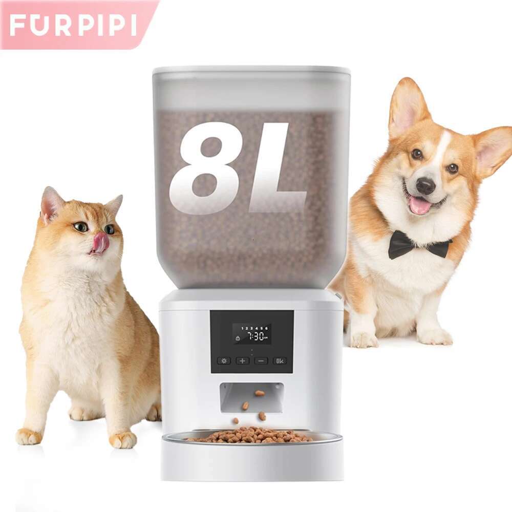 270.51oz Automatic with Key Control Furpipi Manufacture User-Friendly Time Setting Food Feeder Dispenser for Dog Cat