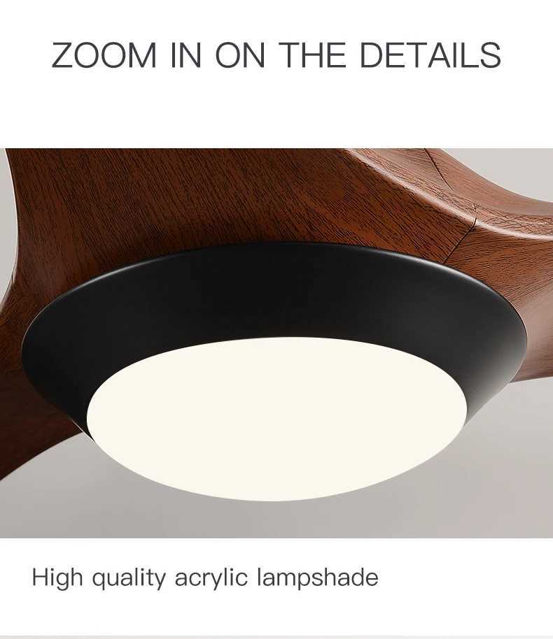 52 Inch Ceiling Fan Industrial Vintage ABS Ventilator With Light Remote Control for Commercial Home Bedroom Coffee Shop Decorate Z250220