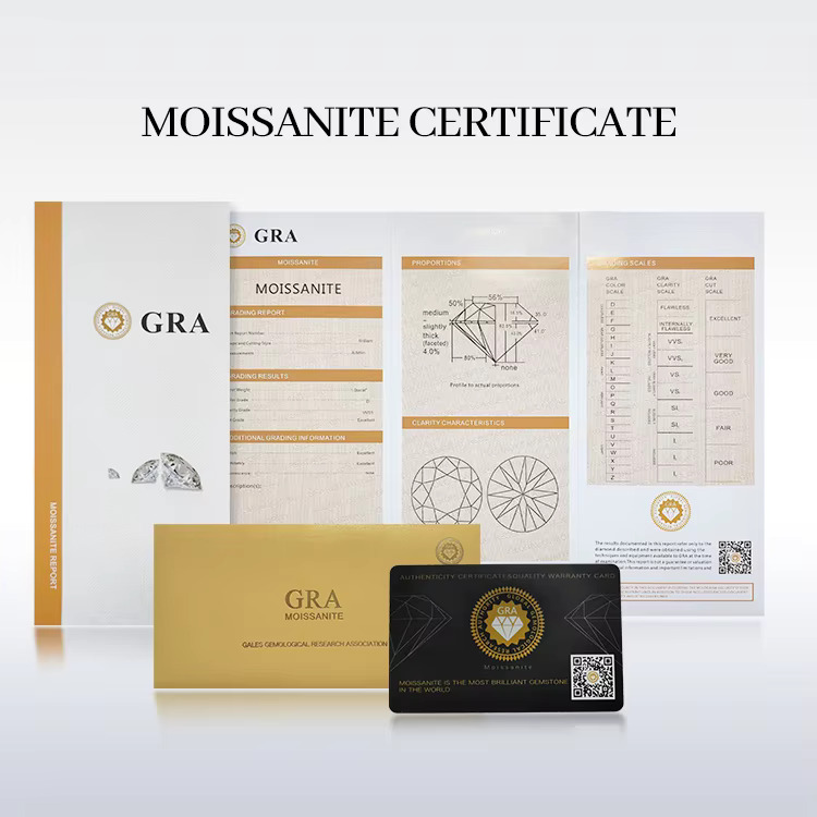 High Quality Gold Plated Sterg Sier Wedding Band Engagement Moissanite Ring With GRA Certificate