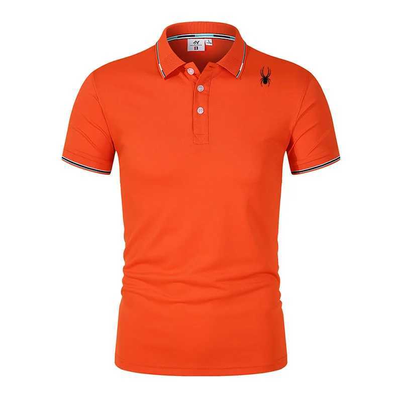 Men's Polos Mens Short-sleeved Polo Shirt Solid Color Polo Neck T-shirt Slim-fit top Korean Spring Summer Fashion Printed Polo Shirt. z250222