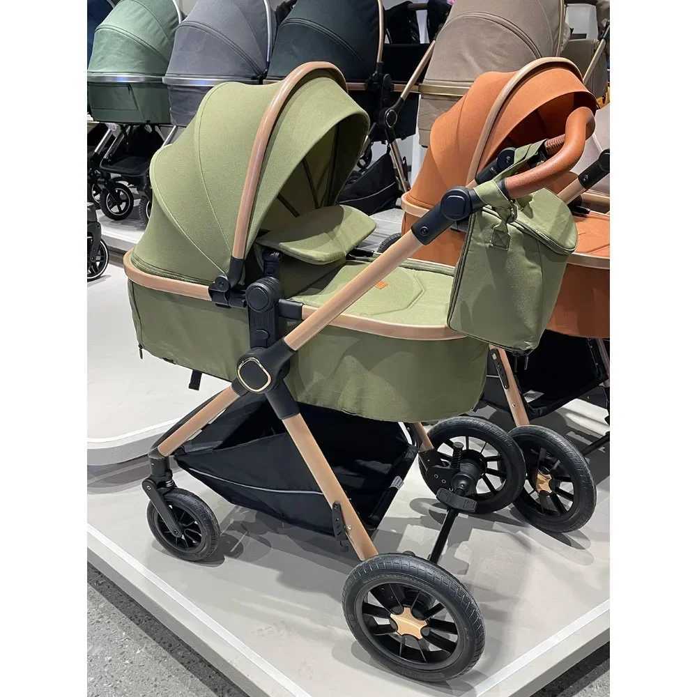 3-in-1 Multifunctional Baby Stroller Portable Detachable Baby Basket Sitting and Lying Baby Stroller High-view Child StrollerXJ250222