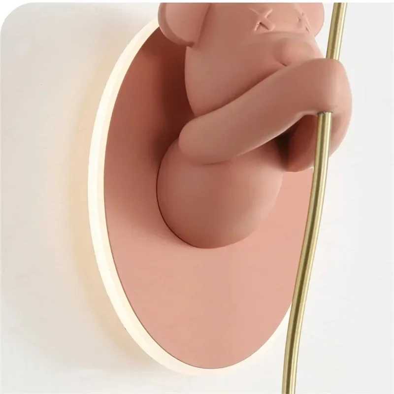 Creative Bear Wall Light Cartoon Balloon Light For Childrens Room Study Bedside Macaron Wall Lamp Artistic Decor Ambiance Lamp Z250220