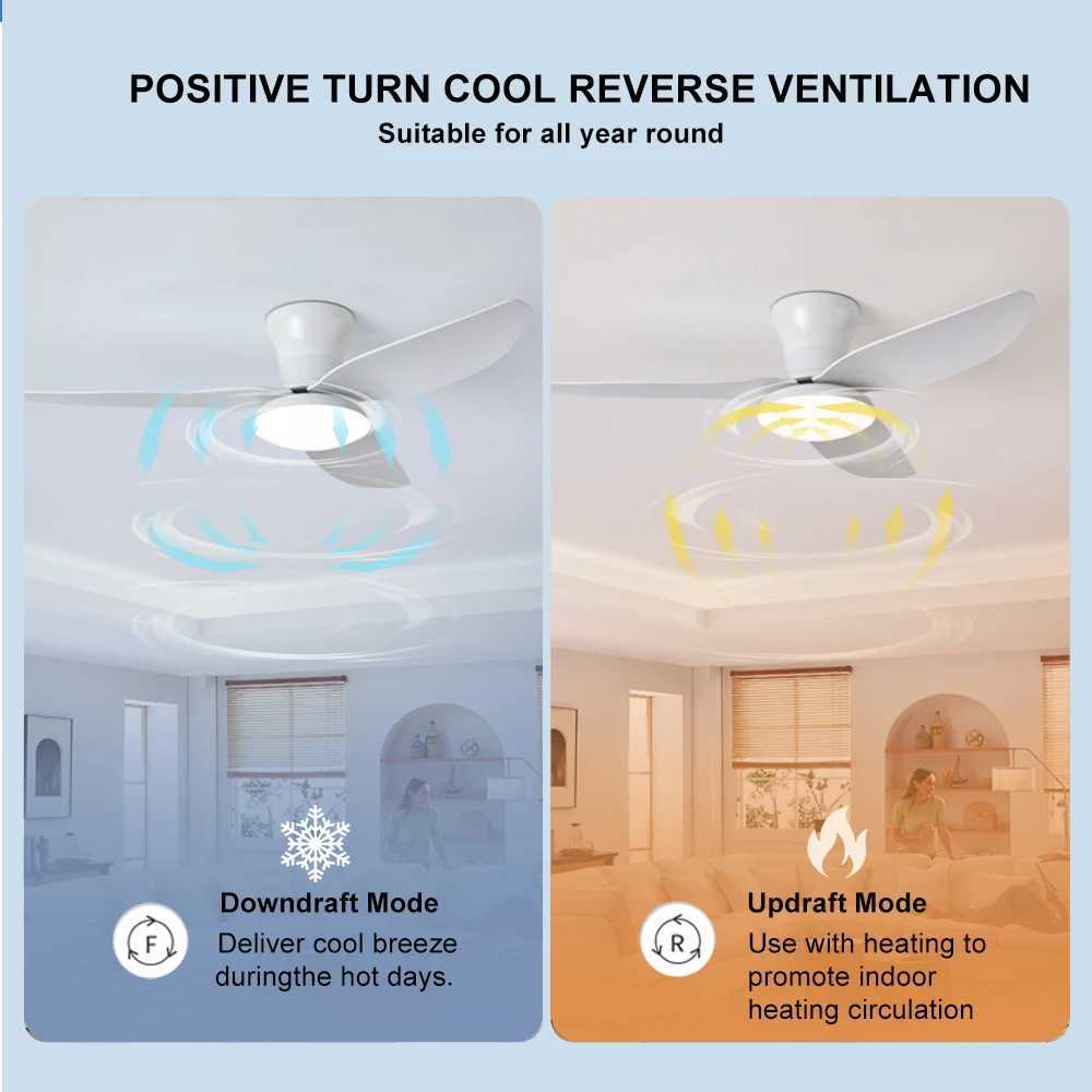 Bedroom fan light ceiling fan light high wind power ceiling dining room living room household integrated ceiling electric Z250220