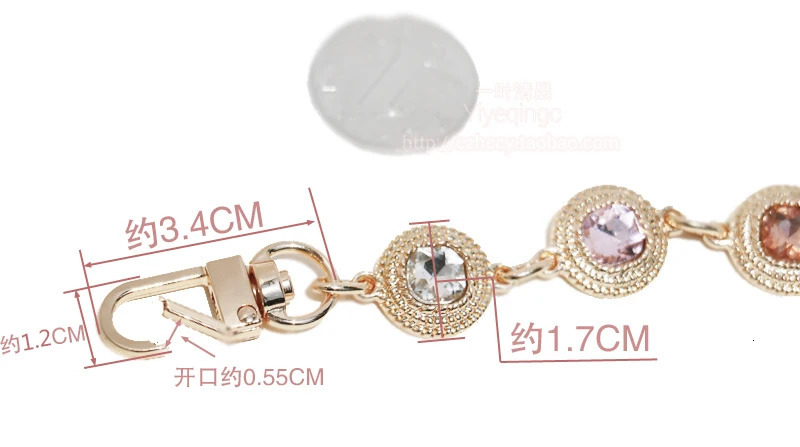 er chain strap charms beaded diamond stone metal chain handbag bag purse replacement Accessories Hardware quality 250217