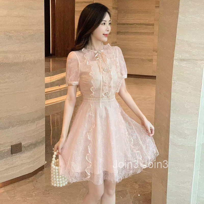 new womens clothing temperament mesh fairy character appears thin and tall dress