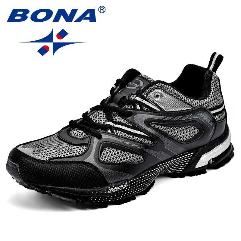 BONA New Arrival Classics Style Men Running Shoes Cow Split Mesh Men Sport Shoes Lace Up Outdoor Jogging Shoes Z250304