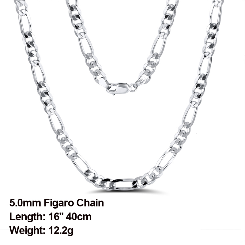 ORSA JEWELS Italian 18K Gold Plated 5.0mm Figaro Chain Necklace 925 Sterling Silver Men Necklaces Chains Fine Jewelry Gifts SC34