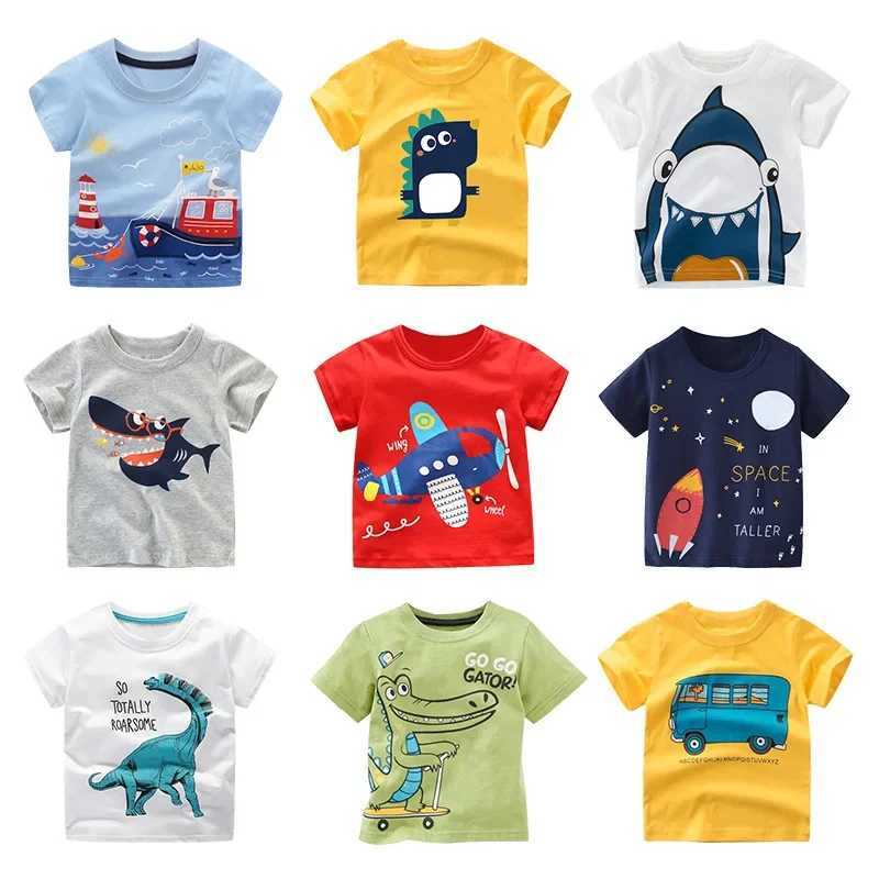 2 3 4 5 7 9 Summer Baby Boy Short sleeved T-shirt Childrens Cotton Top Little Boy KF1022 W250221