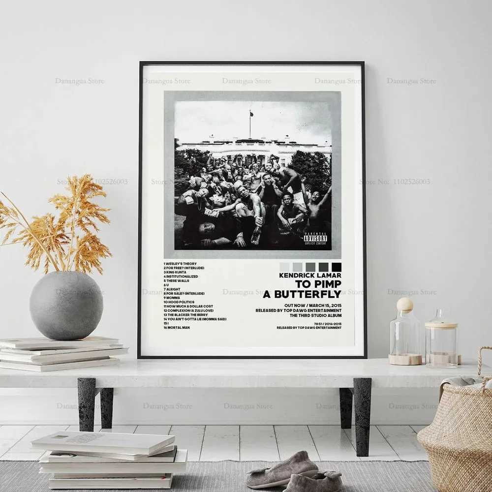 Good Kid Maad City Hip Hop sic Album Cover Poster Prints Wall Art Canvas Painting Picture Gift Ro He Decor Y250218