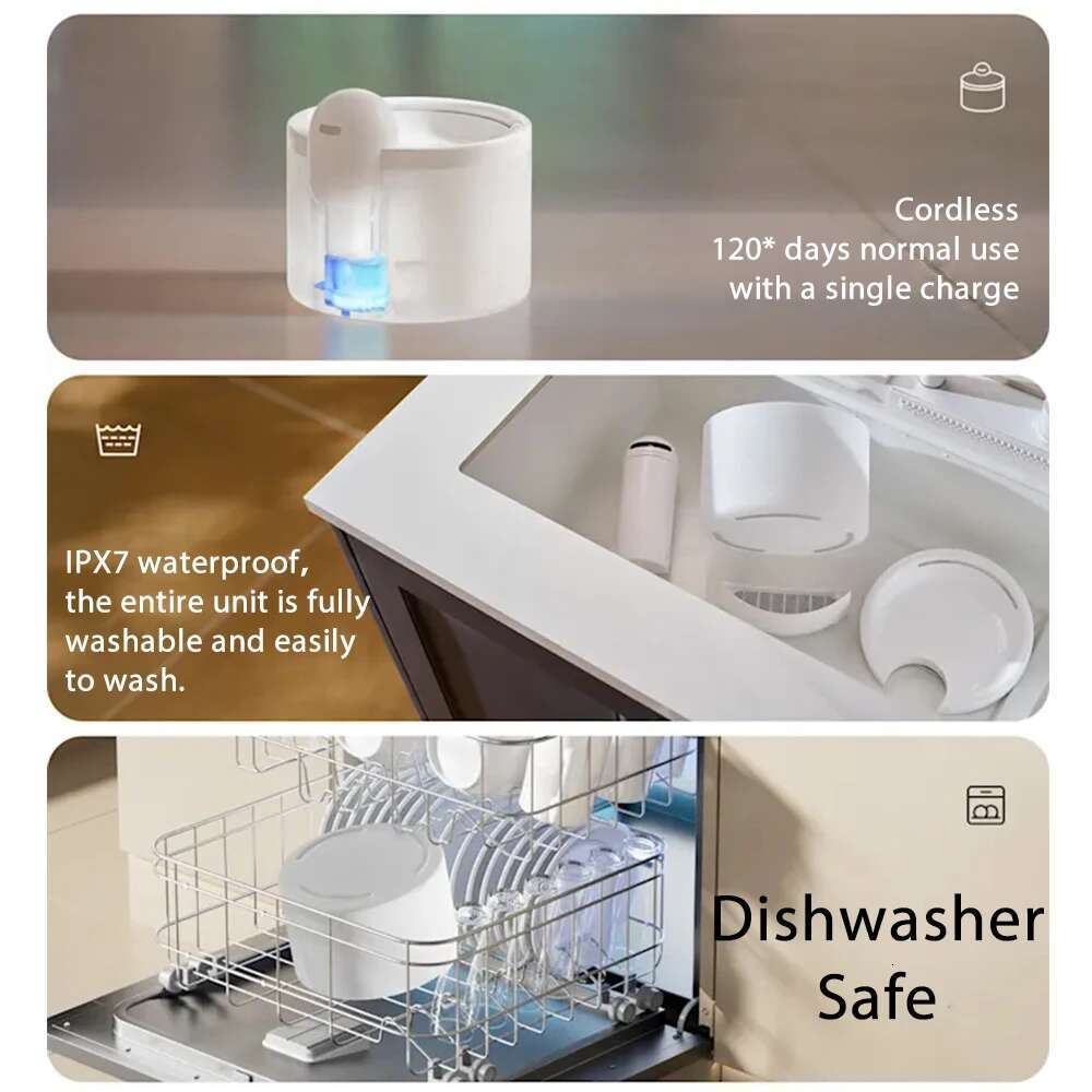 Cat Fountain 70mai Wireless Automatic Water Dispenser for Dog Cordless Pet Drinker with data analysis