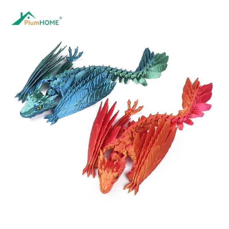 Feathered Wyvern Articulated Dragon 3D Printed Toys Desktop Pet Free shipping