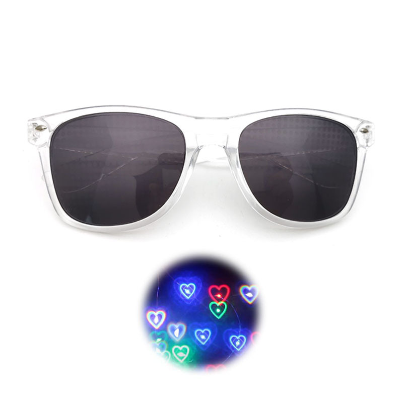 Black tech internet celebrity Valentine's Day gift, love light diffraction special effects glasses, creative fireworks sunglasses