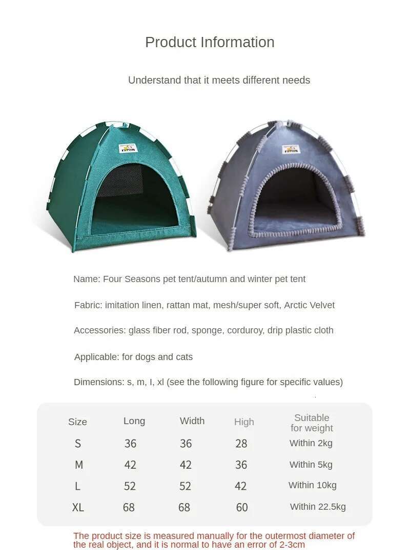 House Tent Four Seasons Universal Cat and Dog Pet Nest Summer Cool Mat Outdoor Portable Foldable Breathable