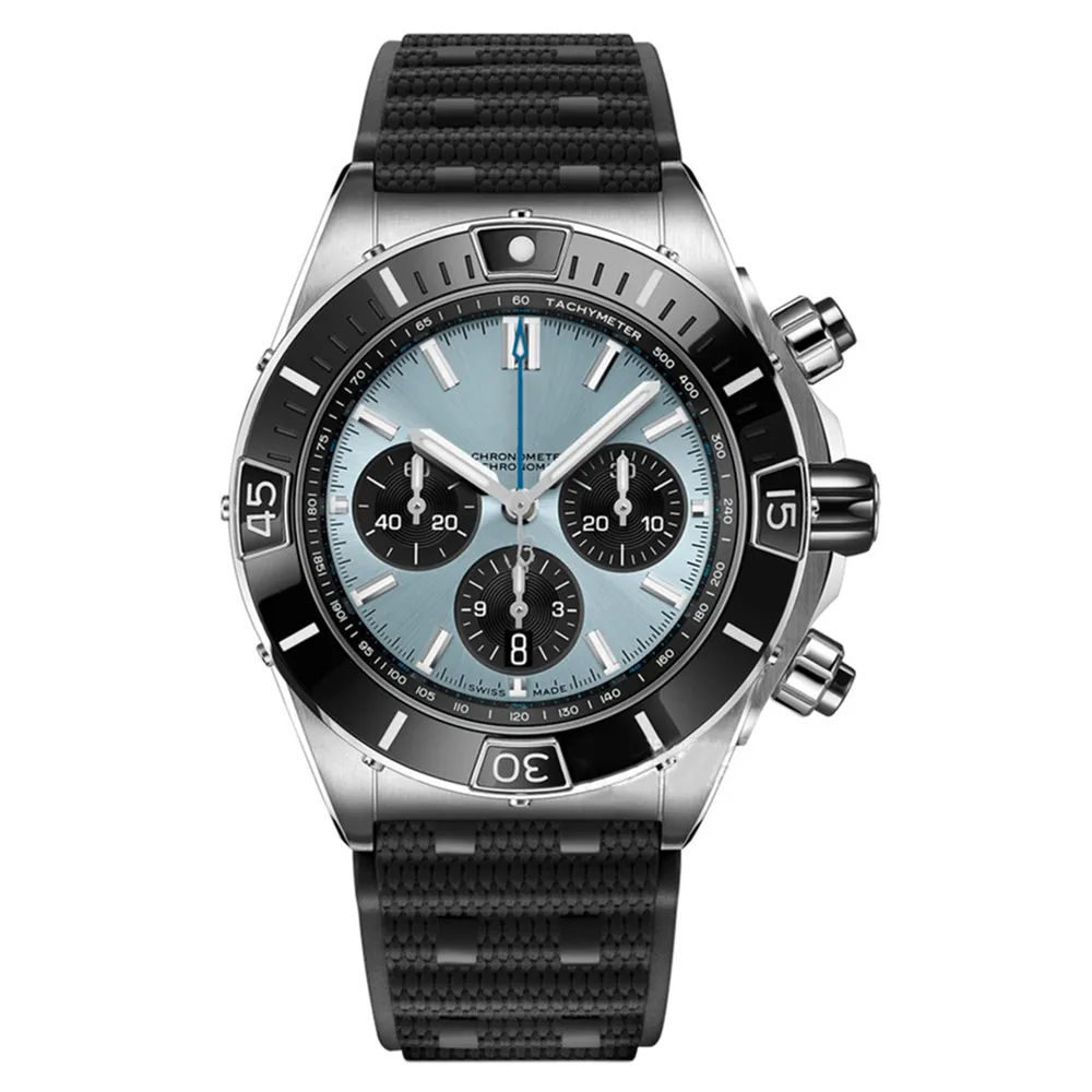 Swiss Brand BR Multifunction Chronograph Mens Watch High Quality Casual Luxury Rubber Strap Designer Movement Automatic Quartz Watches Montre