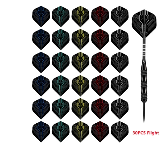 30Pcs/Set Standard Dart Flights Professional Darts Accessories Kit PET Flight Durable Feather Replacement Tail Wing