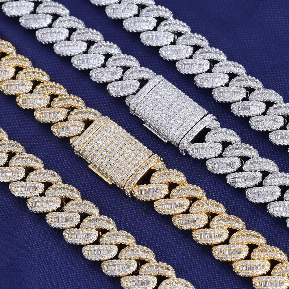 12MM Cuban Link Chain Bracelet for Men Women Zircon Paved Iced Out Bling Miami Cuban Bracelet Hip Hop Jewelry 250221