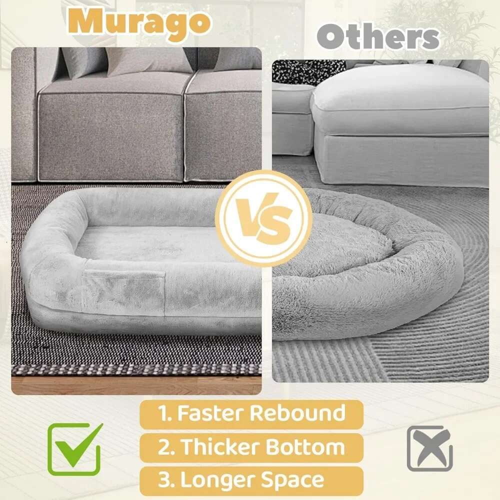 Bed for Adults, 71" Long Human Size Dog Bed, Removable Cover, Washable, Waterproof, Orthopedic Design