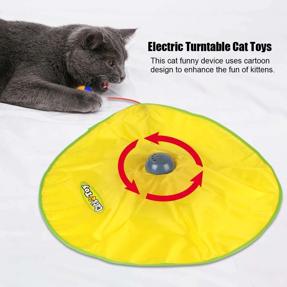 4 Speeds Motion Undercover Mouse Fabric Moving Feather Interactive Pet For Kitty Automatic Electric Cat Toy Plate